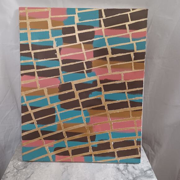 Handprinted Canvas Wall Art Armature Art Abstract - Picture 1 of 3